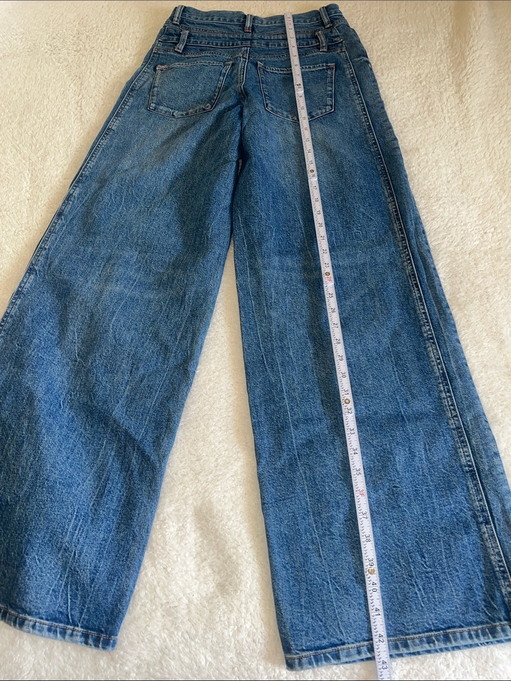 Alice + Olivia Double Waistband Wide Leg Jeans Brooklyn Blue Size 26 - Picture 9 of 12